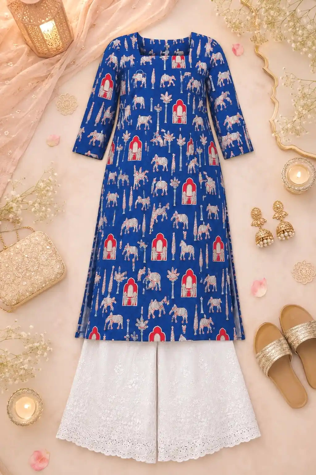 Blue Worli Rangriti Budget Kurta