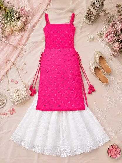 Shimmer Pink Embroidered Gulnaz Kurta