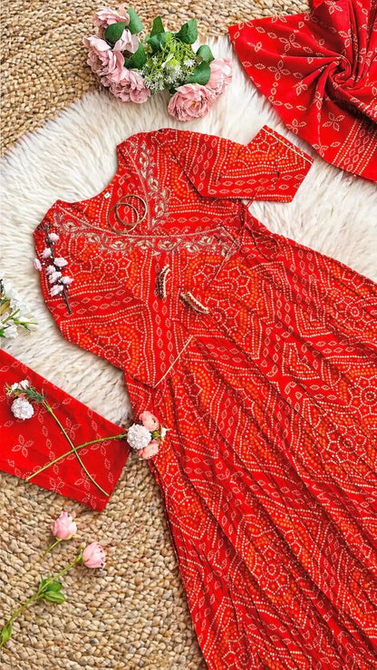 Bandhani Gota Patti Suit Set