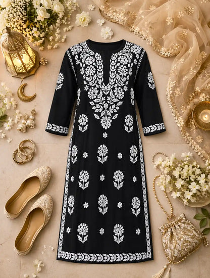 Swati’s Black Gulzar Chikan Kurta