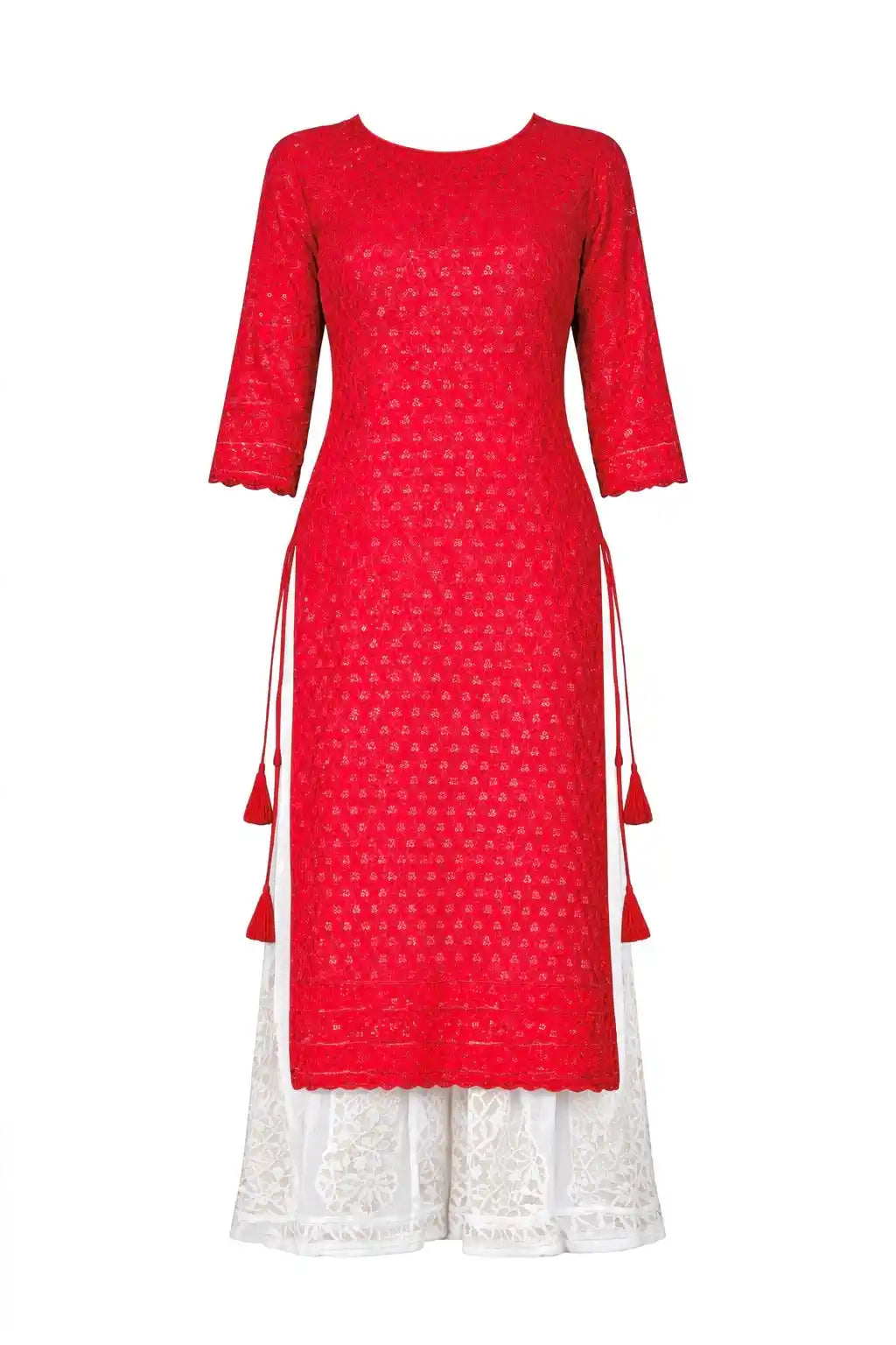 Rosy Maroon Sequence Embroidered Kurta