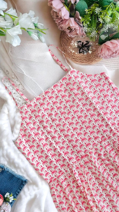Soft Cotton Elephant Peplum Top