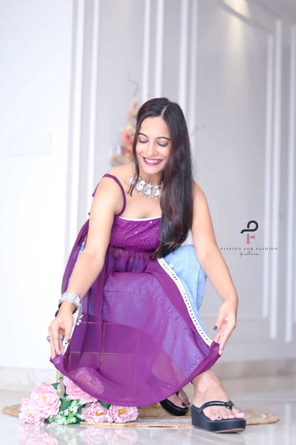 Rosy Wine Gulnaz Embroidered Kurta