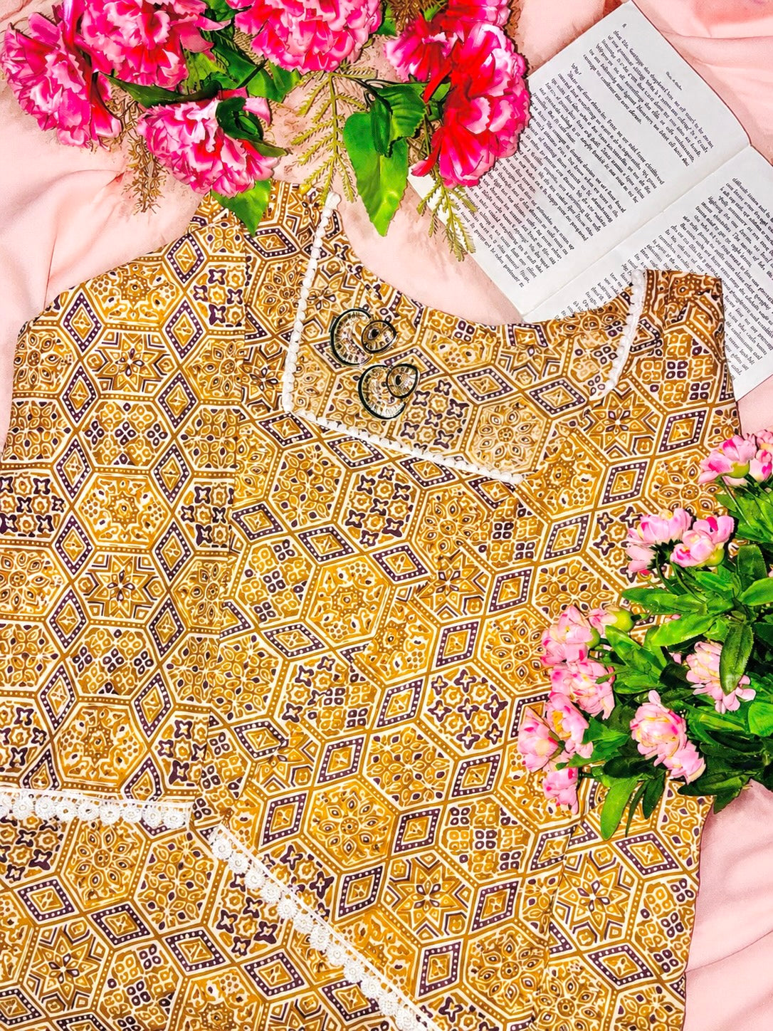 Gulnaz Brown Vintage Mosaic Kurti