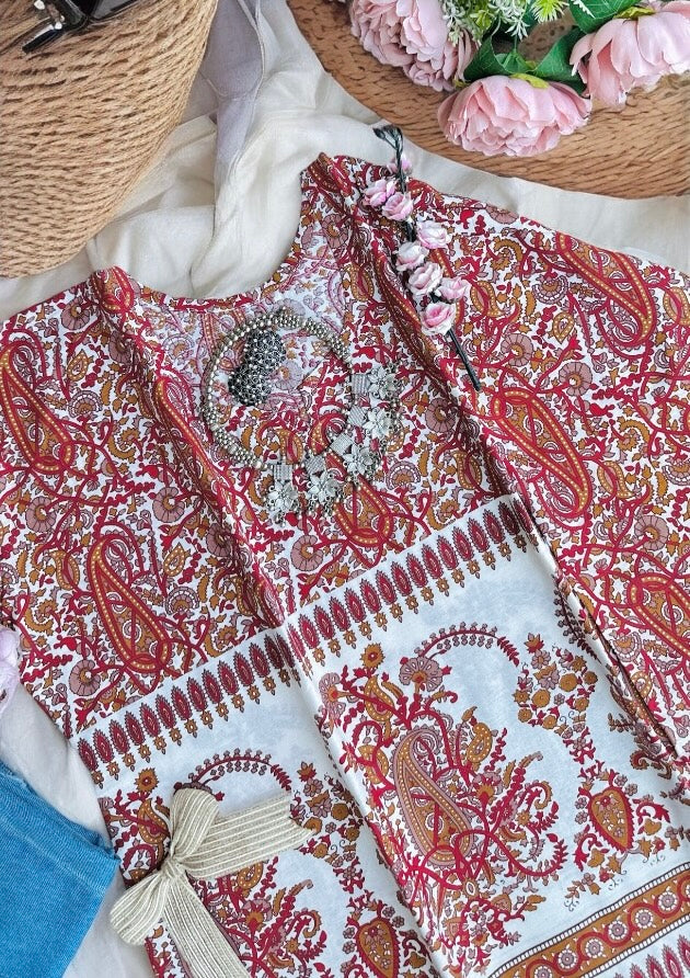 Mustard Kairi Rangriti Short Kurta