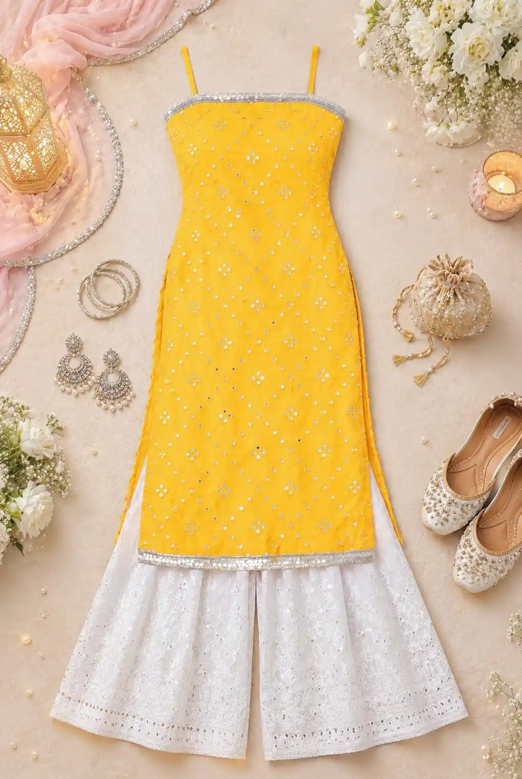Charm Yellow Mirror Gulnaz Kurta