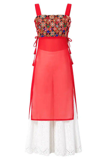 Hot Red Dori Gamti Gulnaz Kurta