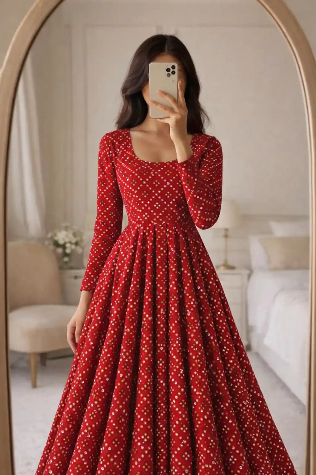 Rosewood Maroon Gulnaz Embroidered Anarkali
