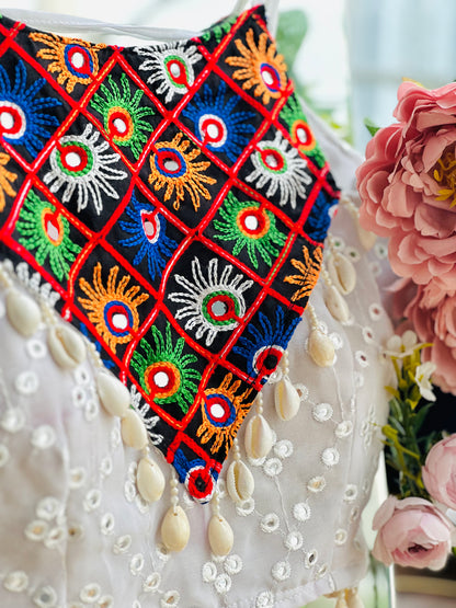 Kutch Mirror Work Halter Blouse