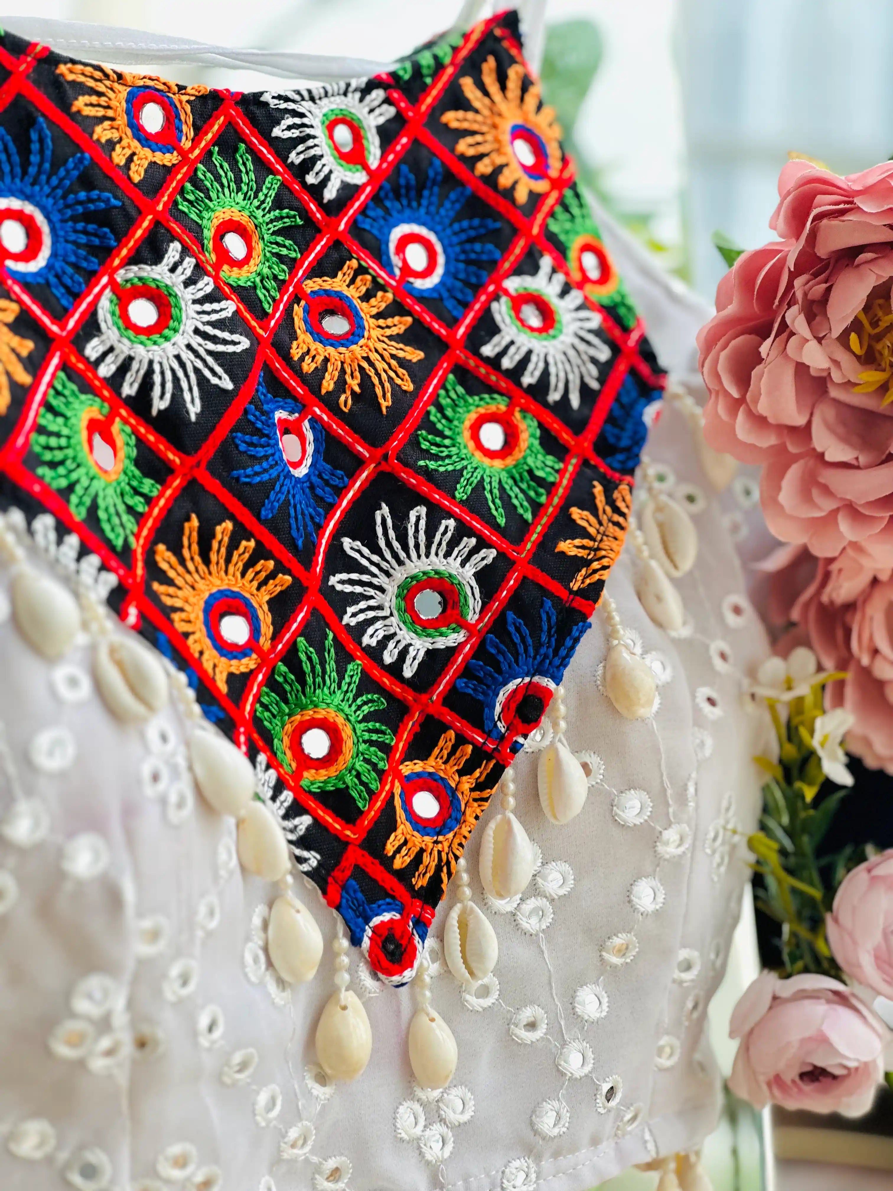Kutch Mirror Work Halter Blouse