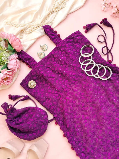 Fuchsia Blush Gulnaz Embroidered Kurta