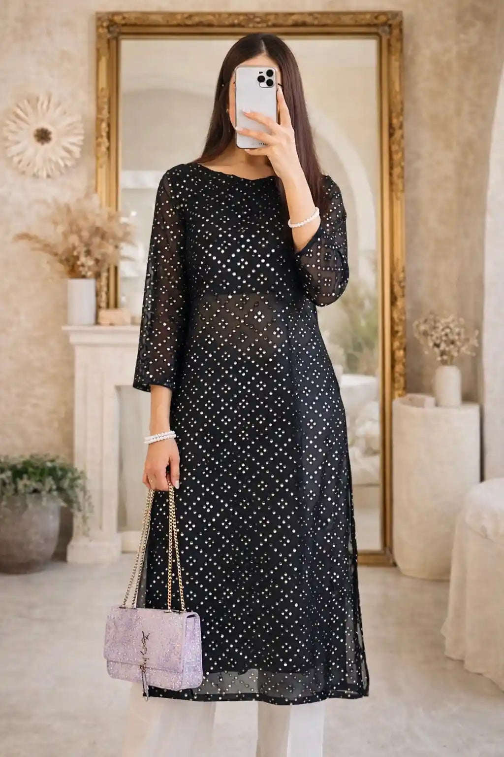 Black Beauty Mirror Gulnaz Kurta