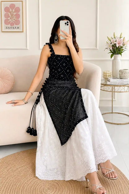 Shimmer Black Embroidered Gulnaz Kurta