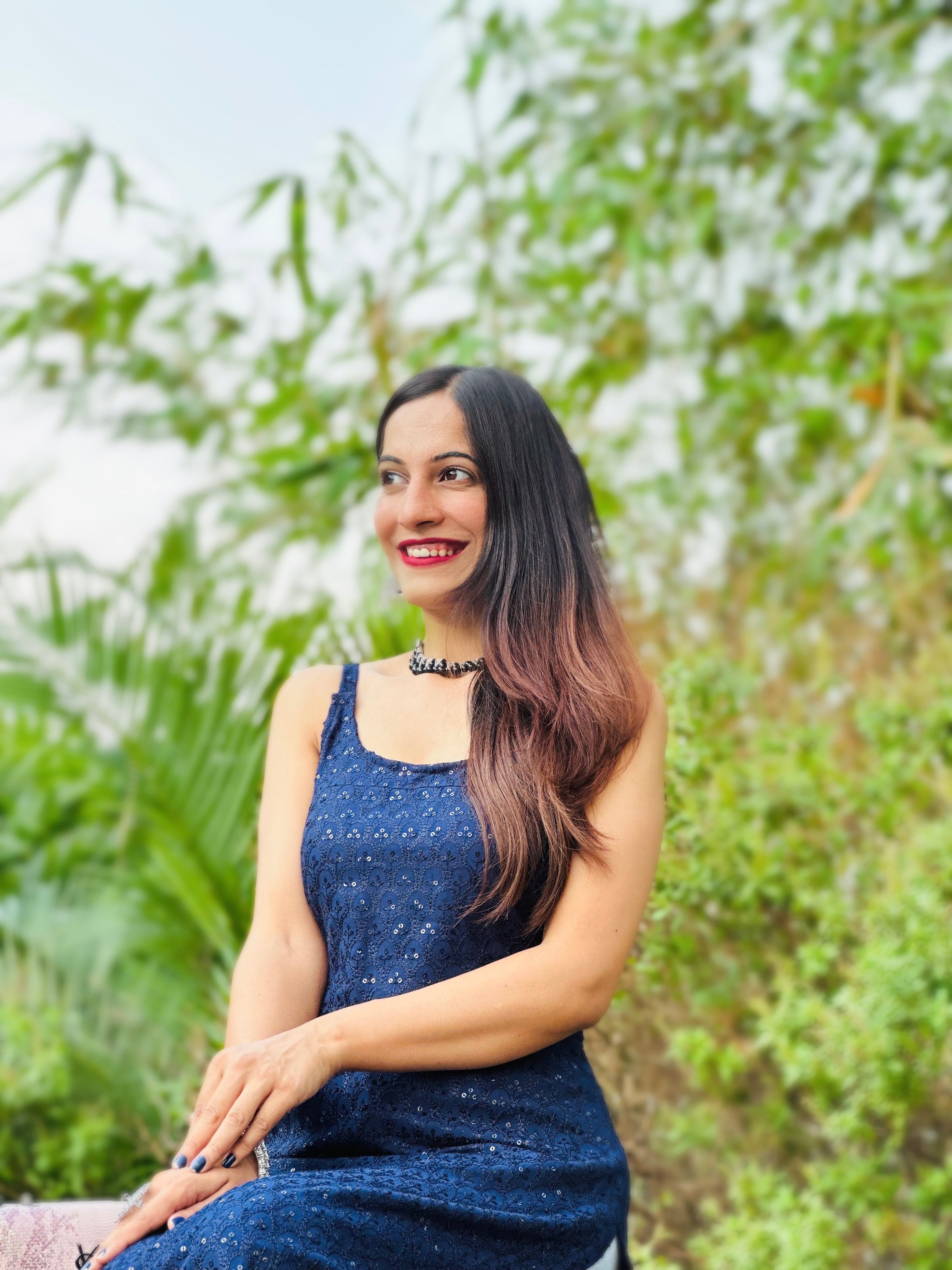 Asure Blue Sequence Gulnaz Kurta