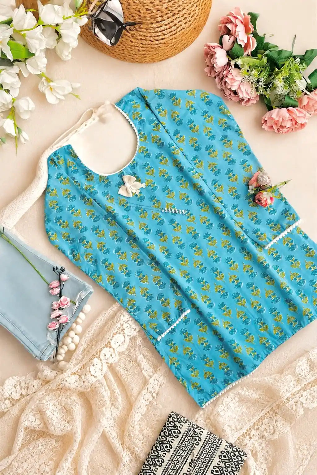 Blush Blue Short Kurta