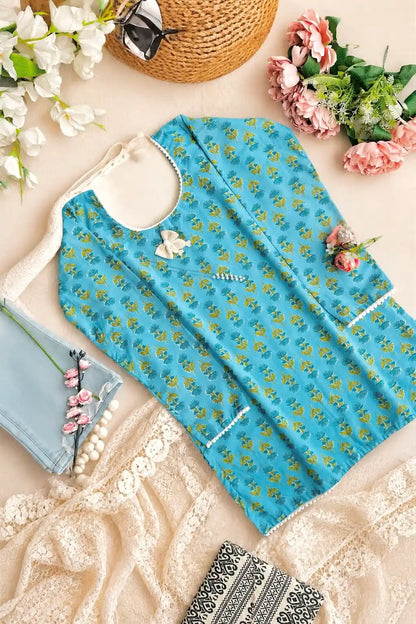 Blush Blue Short Kurta