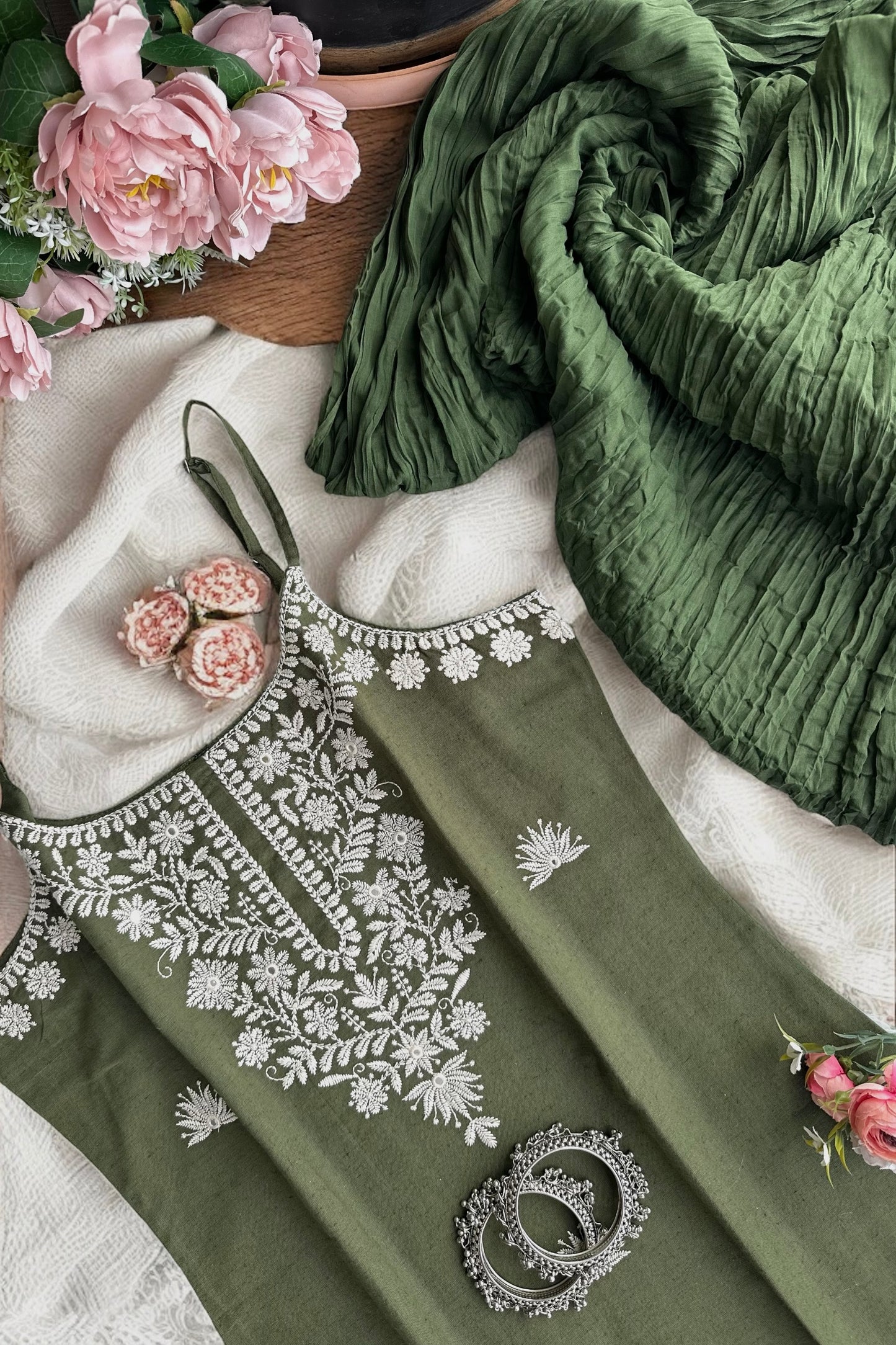 Emerald Bliss Embroidered Meher Suit