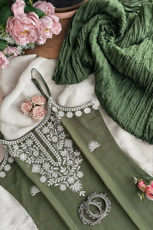 Emerald Bliss Embroidered Meher Suit - Passion for Fashion by Shivani