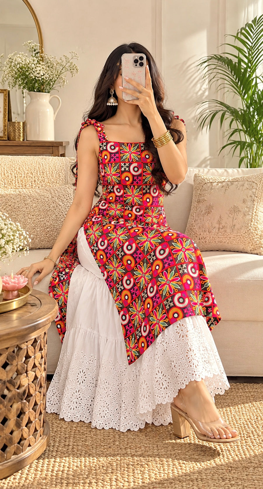 Multicolor Gamti Embroidered Gulnaz Kurta