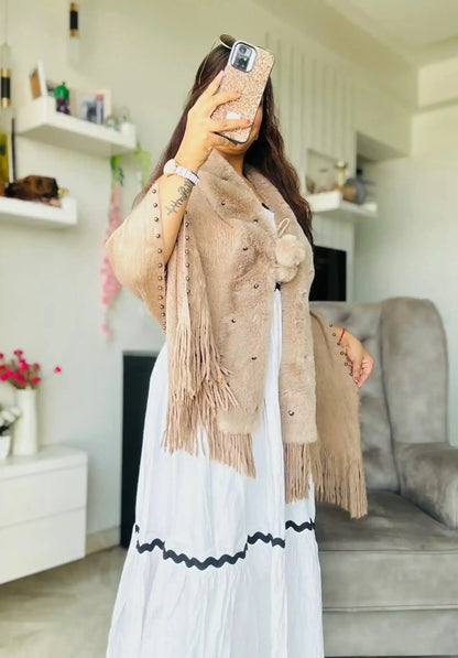 Soft Brown Fur Winter Cape
