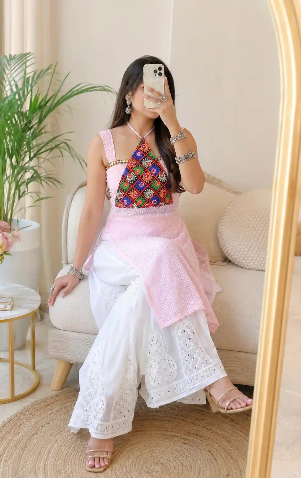 Blossom Pink Embroidered Gulnaz Kurta