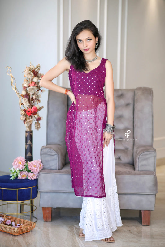 Plum Wine Mirror Gulnaz Kurta