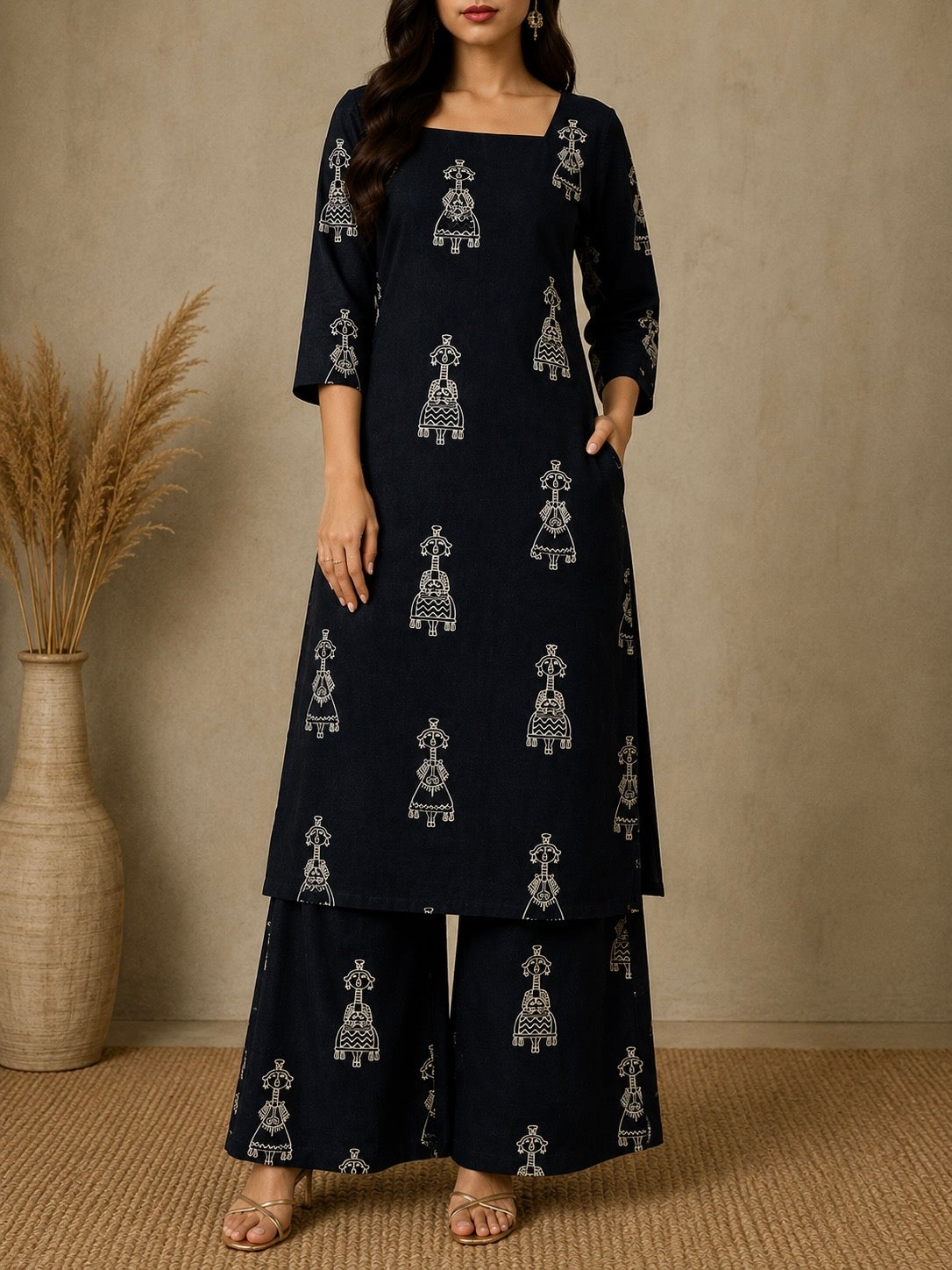 Meher Indigo Ethnic Print Kurta Set