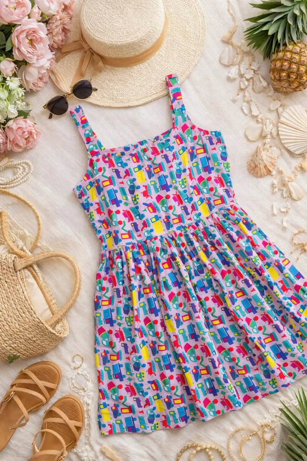 Cute Teddy Hand Print Frill Top