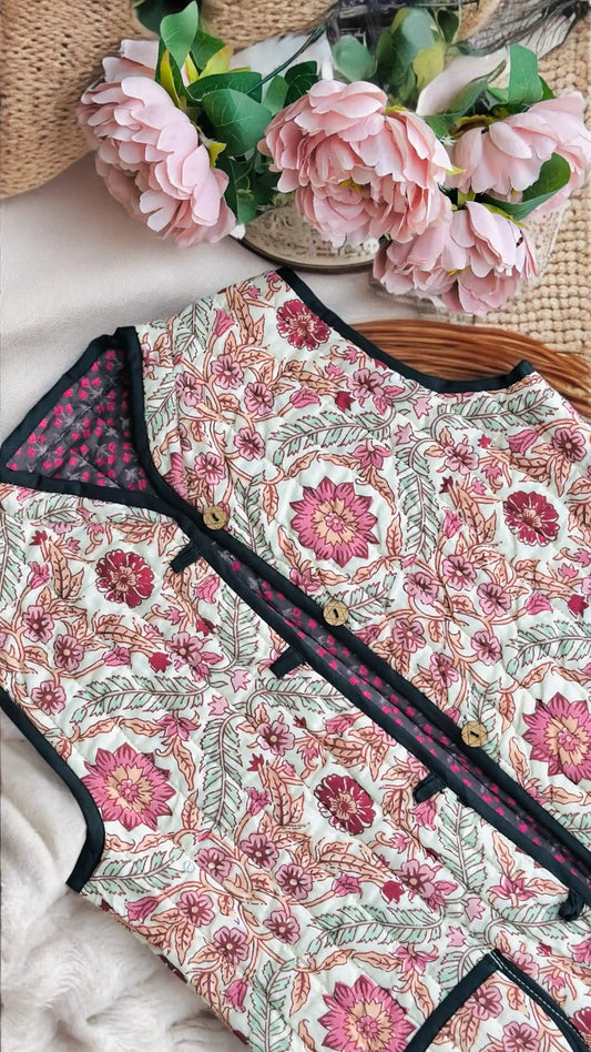 Kids Reversible Kalamkari Jaipuri Jacket