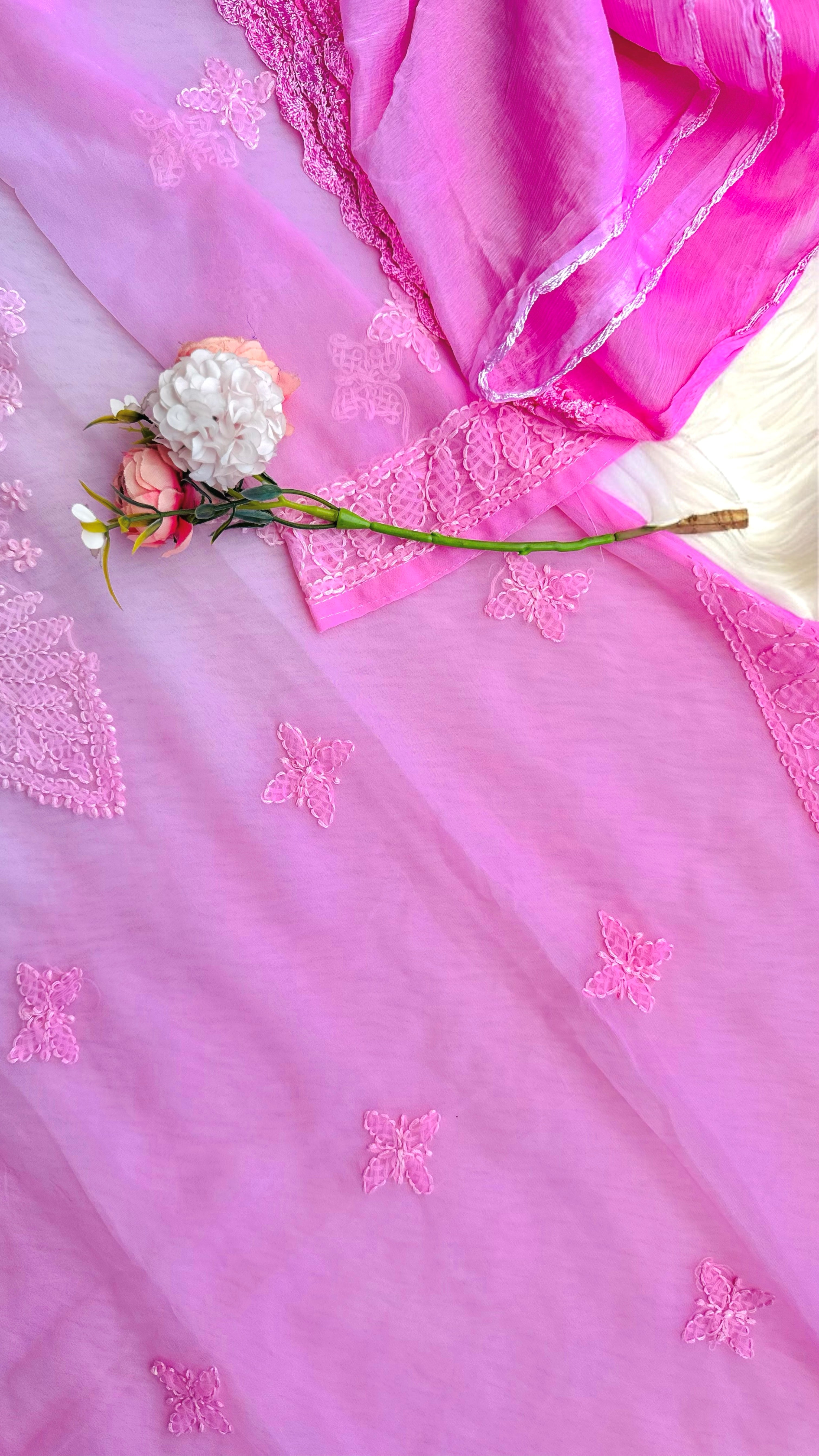 Blush Pink Nazakat Chikan Noor Set