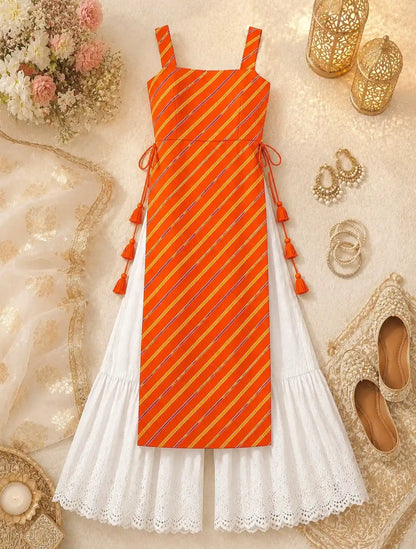 Blush Lehriya Mulmul Gulnaz Kurta