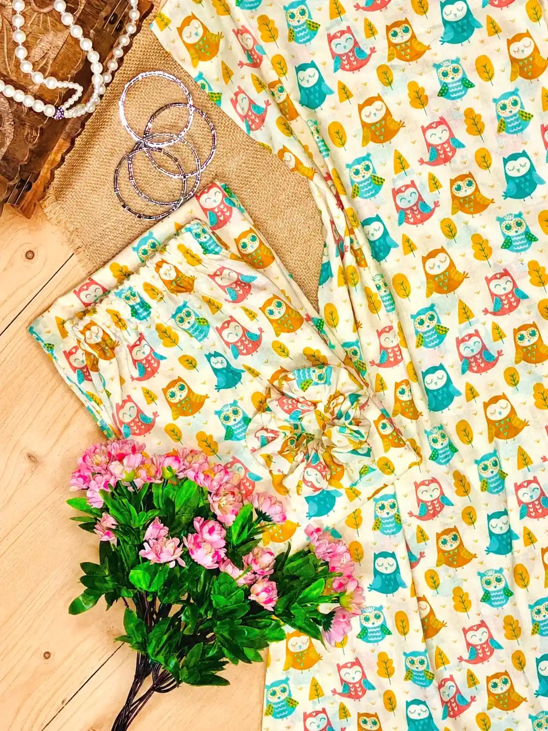 Meher Owly Print Ethnic Set