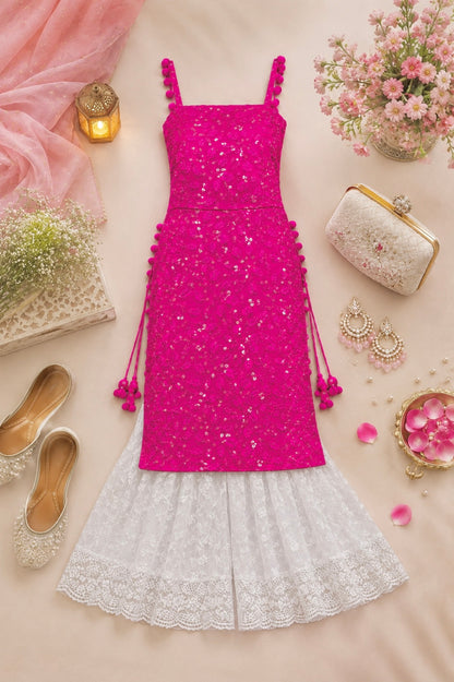 Fuchsia Blush Gulnaz Embroidered Kurta