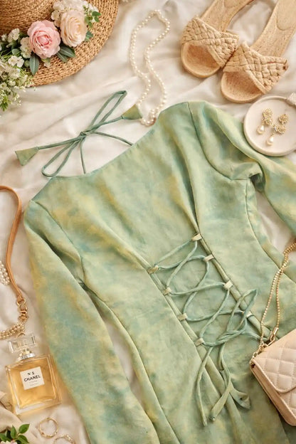 Sage Green Gulnaz Tie Up Gulnaz Set