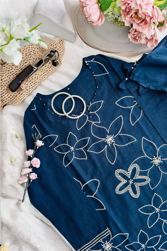 Meher’s Midnight Embroidered Suit Set