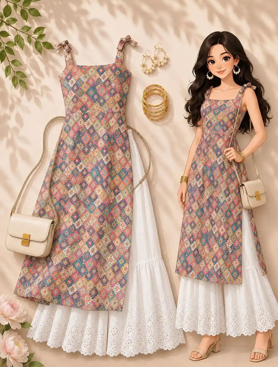 Gulnaz Multicolor Printed Boho Kurta