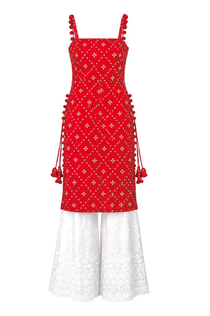 Nakhra Red Embroidered Gulnaz Kurta