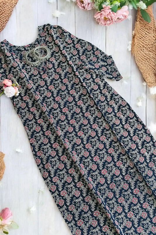 Dark Blue Mul Budget Kurta