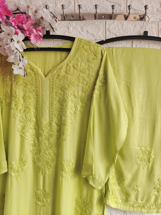 Noorani Green Chikankari Meher Set
