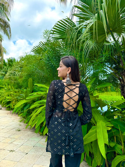 Black Chic Gulnaz Dori Kurta