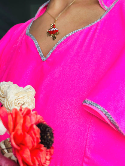 Neon Pink Twirl Dress