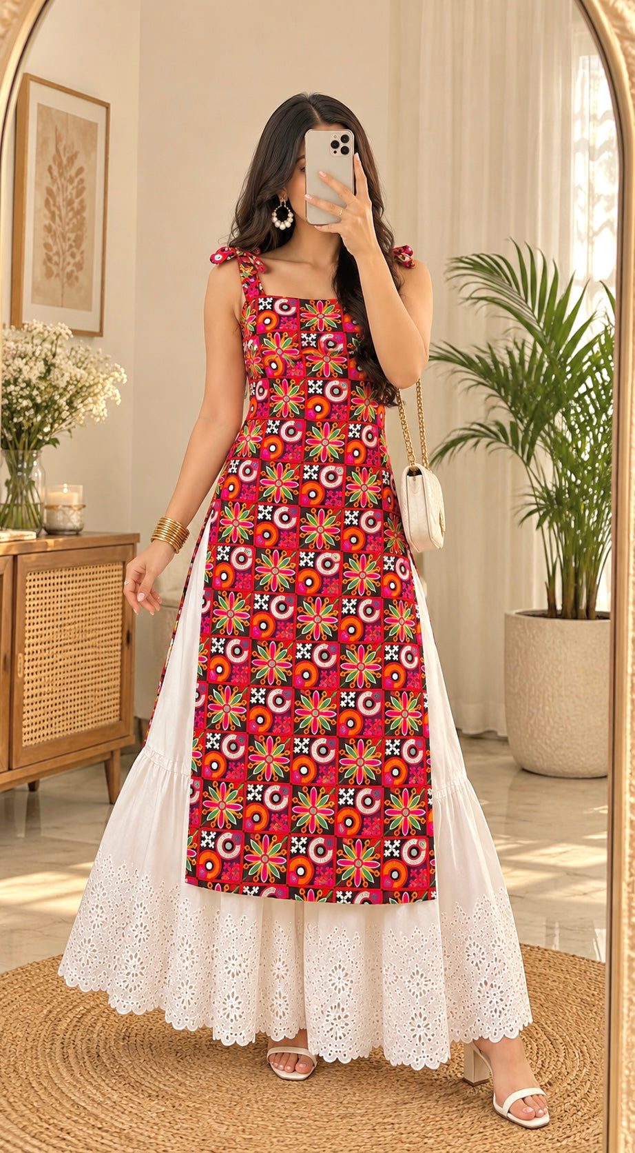 Multicolor Gamti Embroidered Gulnaz Kurta