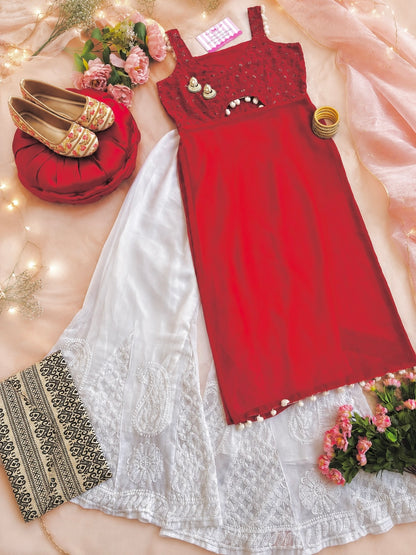 Rosey Maroon Embroidered Gulnaz Kurta