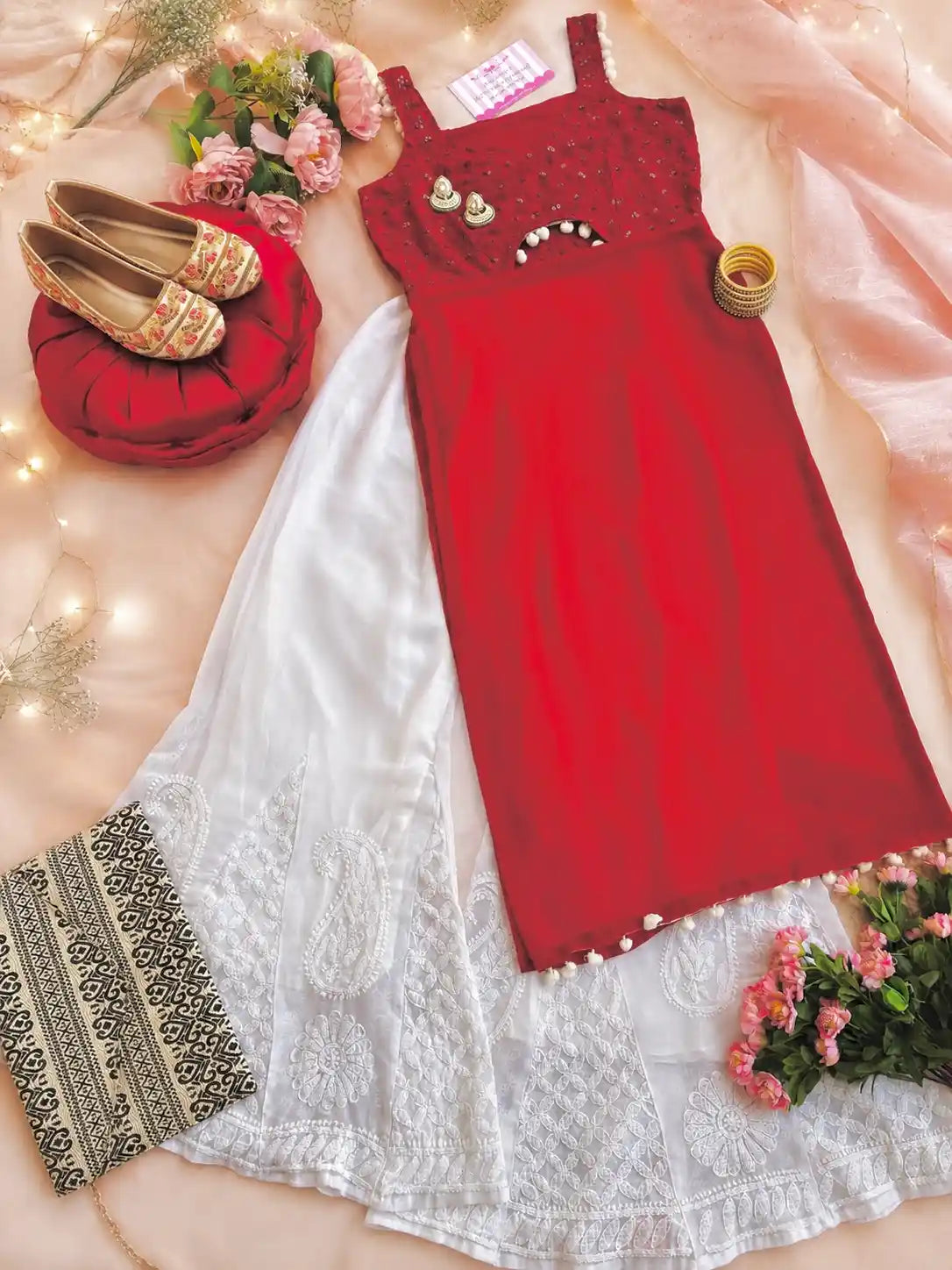 Rosey Maroon Embroidered Gulnaz Kurta