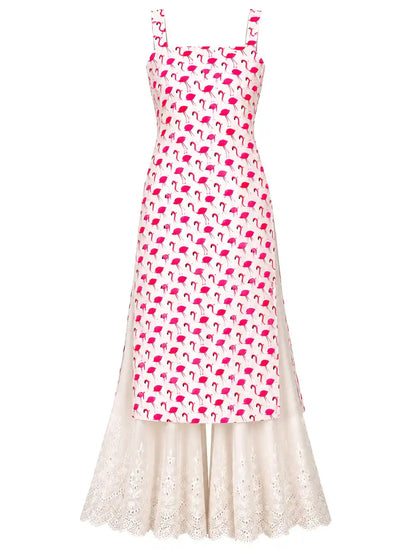 Pink Flamingo Jaipuri Gulnaz Kurta