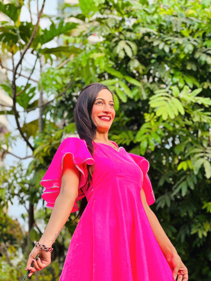 Neon Pink Twirl Dress