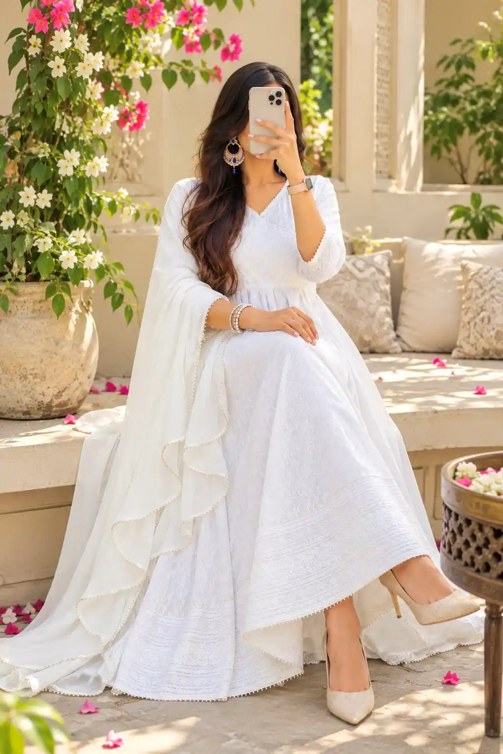 Noor Safa White Sequence Set