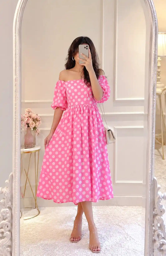 Pretty In Pink Polka Twirl Dress