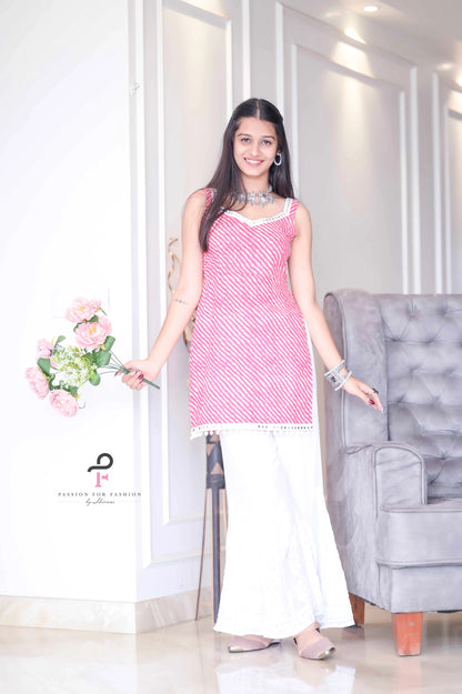 Rosy Pink Dori Gulnaz Lehriya Kurta