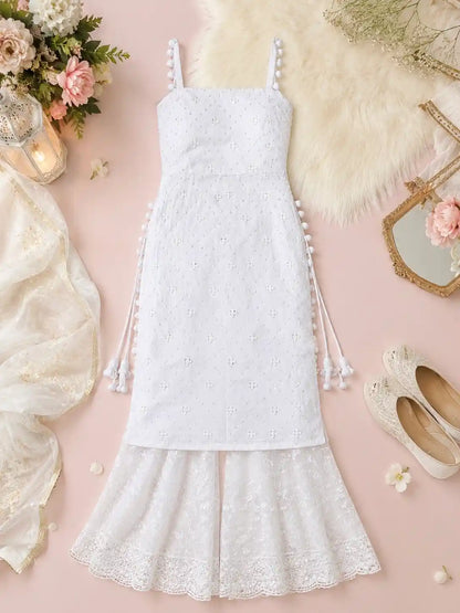 Embroidered White Mirror Gulnaz Kurta